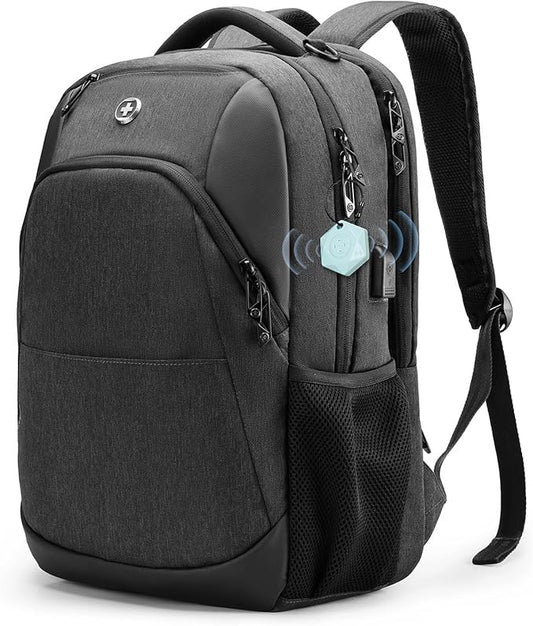 Swissdigital Design Business Laptop Backpack, College Laptops Backpack with USB Charging Port for Men and Women Fits 16 Inch Notebook, Grey | ANDWIL