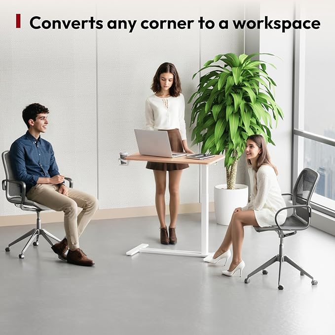 SANODESK Medical Adjustable Overbed Bedside Table with Hidden Casters, Pneumatic Mobile Laptop Computer Standing Desk Cart with Tray, Hospital and Home Use(31.5" W x 17.7" D, Pink)