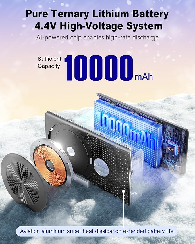 Kesguar Magnetic Portable Charger, 10000mAh 22.5W PD Super Fast Charging Wireless Power Bank. Ultra-Strong Magnet, USB C in&Out Battery Pack for Magsafe, iPhone 17/16/15/13/12 Pro Series, Black