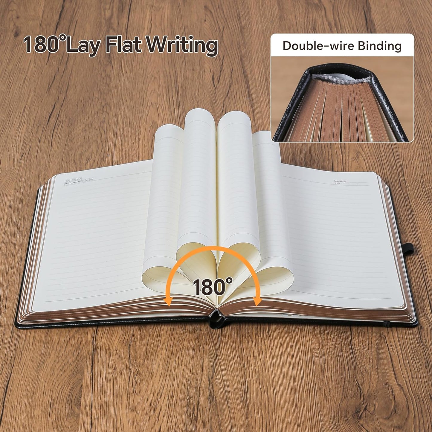 ZXHQ A5 360 Pages Lined Journaling Notebooks with Pen, Journals for Women Men Writing Notebook, Tree of Life Design, Brown Edge Fine Inner Pocket - Black