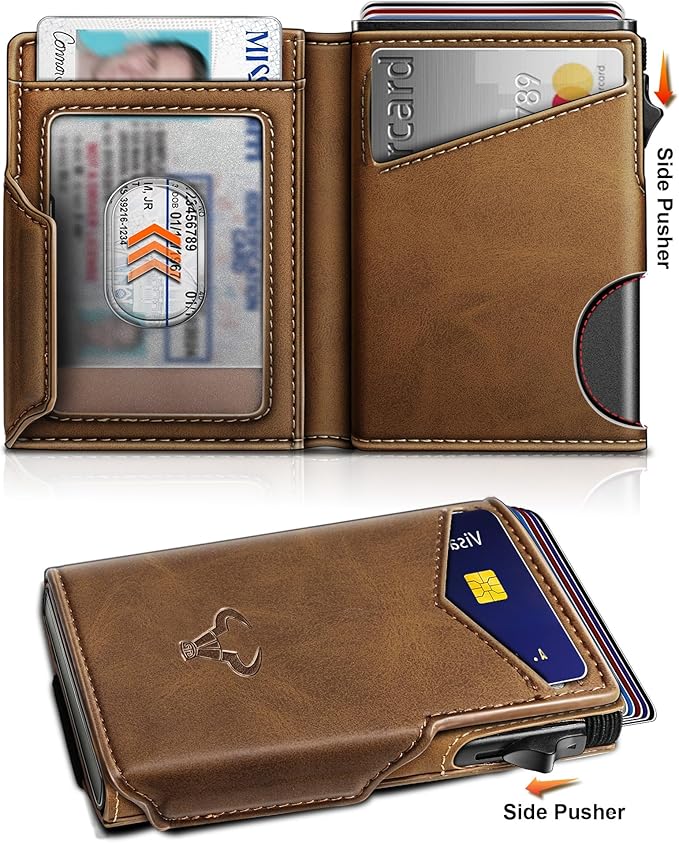 BULLIANT Men Airtag Wallet,Slim Front Pocket Wallet Money Clip for Men Gift 3.8"x2.7",Pop-up Access