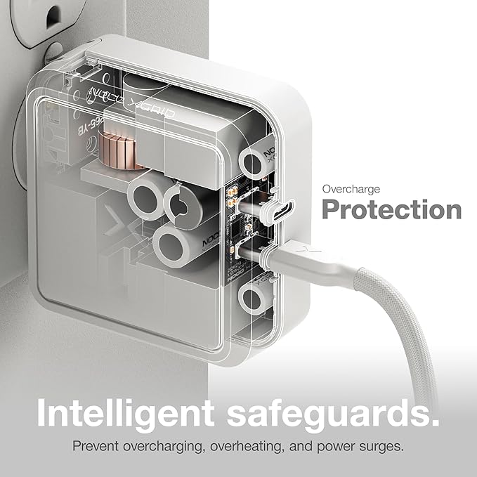 NOCO XGrid X100: 100W USB-C Charger – Dual Port GaN Power Adapter with PD 3.0, QC 4.0+, and PPS – Fast Charging with Smart Power Distribution – Foldable Wall Plug, UL Listed