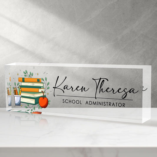 Custom Office Name Plate, Personalized Gifts for Women & Teachers, Office Desk Accessories
