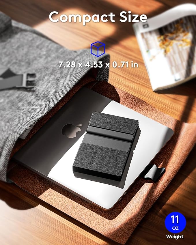 Samsers Foldable Bluetooth Keyboard with Numeric Keypad, Full-Size Wireless Folding Keyboards with Backlight, Portable Travel for iOS Android Windows Mac OS, Support 3 Device(BT5.1 x 3), Black