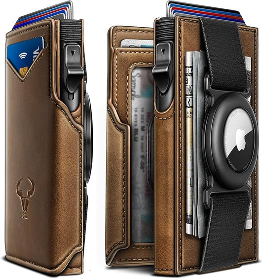 BULLIANT Men Airtag Wallet,Slim Front Pocket Wallet Money Clip for Men Gift 3.8"x2.7",Pop-up Access