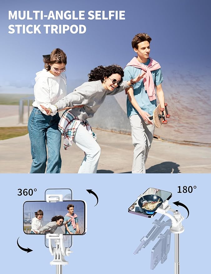 71" Phone Tripod Selfie Stick, All-in-1 with Remote, Extendable Cell Phone Tripod for iPhone, Smartphone Stand for Selfie/Video Recording/Photo/Live Stream/Vlog