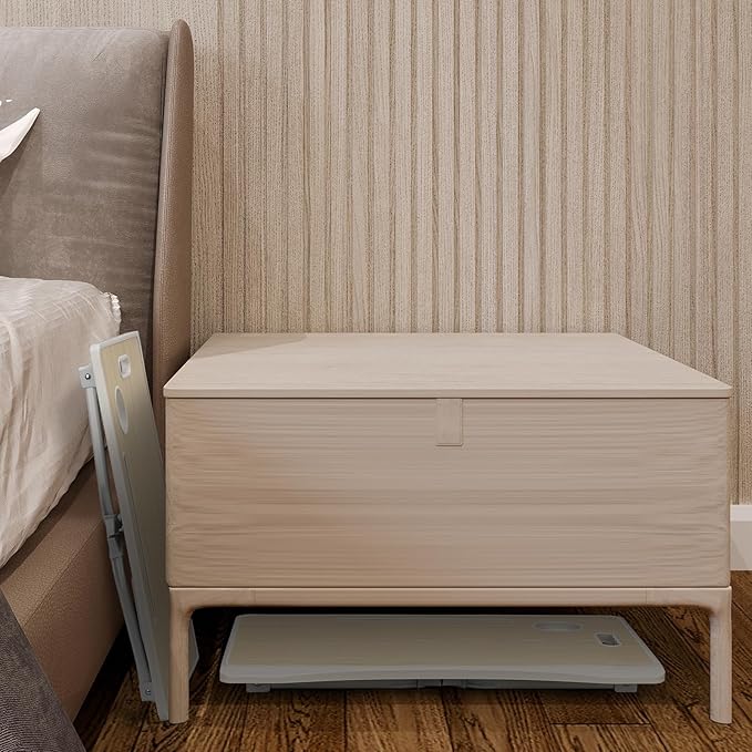 Amaredom Laptop Bed Desk Tray Bed Table, Foldable Portable Lap Desk Notebook Stand Reading Holder with Storage Drawer and Cup Holder for Eating Breakfast on Bed/Couch/Sofa-White Maple