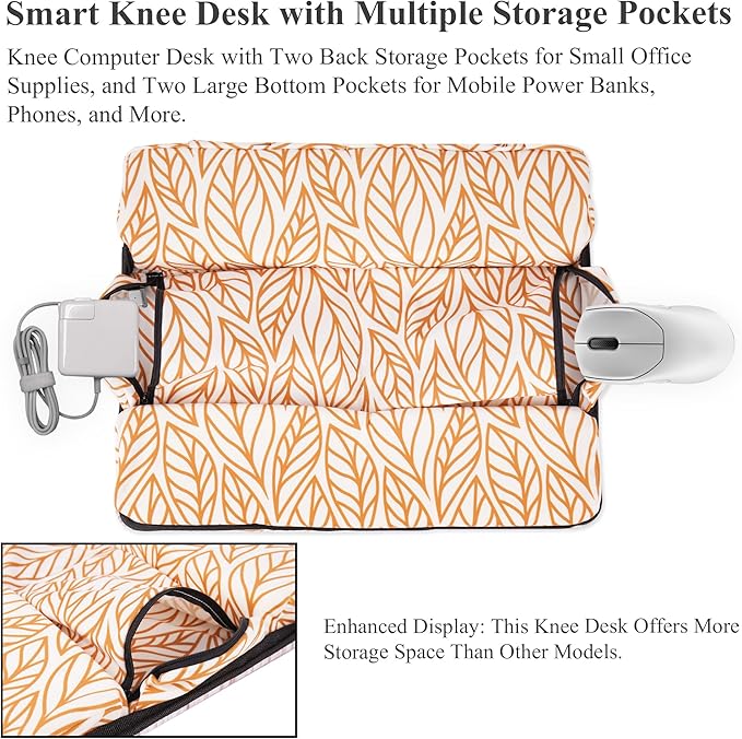 Lap Desk,Fits up to 15.6 inch Laptop Bed Table Computer with Soft Pillow and Storage Bag,Gaming Tray and Writing Tray on Bed for Home Office(2-Light Grey)