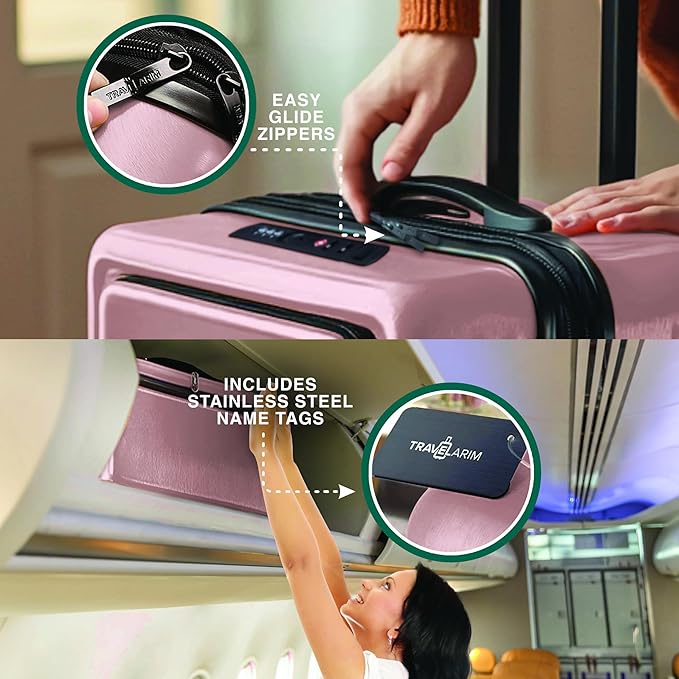 Luggage Sets 3 Piece, 22 Inch Carry on Luggage and 28 Inch Suitcases with Wheels Spinner, Durable Hard Shell Suitcase Set, Expandable Travel Suitcase, Pink