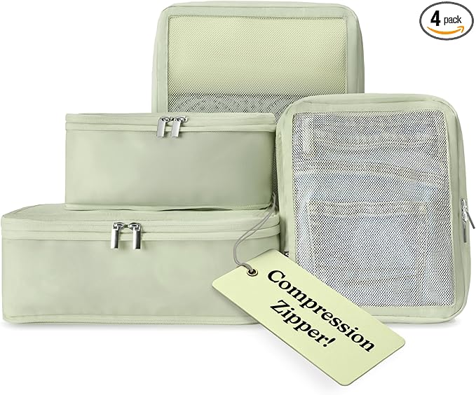 Vandel Space-Saving Compression Packing Cubes for Women, Men, Compressible Carry On Suit Case Organizer Luggage Packing Cubes for Travel Organizer Bags for Luggage and Backpacks, Suitcase Cube