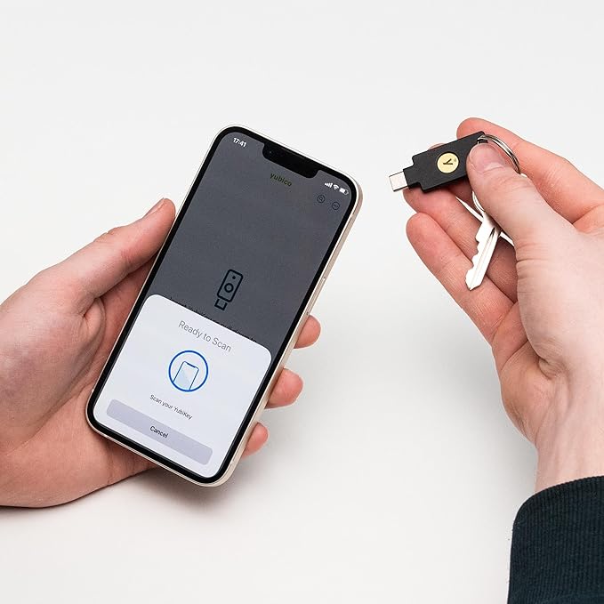 Yubico - Security Key C NFC - Black - Two-Factor authentication (2FA) Security Key, Connect via USB-C or NFC, FIDO U2F/FIDO2 Certified