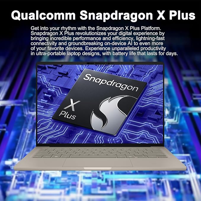 ASUS Zenbook A14 Laptop 14" WUXGA OLED (100% DCI-P3, 600nits HDR) Qualcomm 8-core Snapdragon X Plus (Up to 45 Tops) 16GB RAM 1TB SSD for Creator Business Professional Win11 ICP Hub w/Copilot+ AI