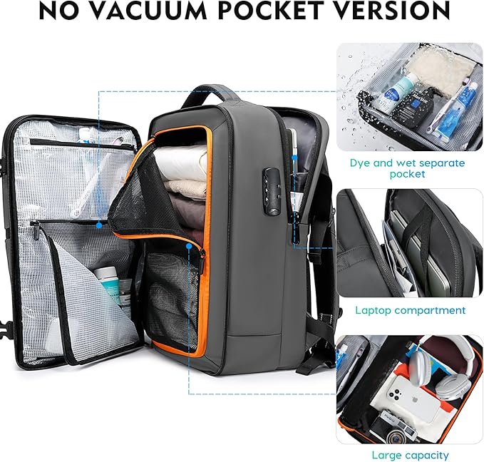 BANGE Travel Backpack with TSA lock version can hold 15.6 inch Laptop suitable Daily Commute and Overnight Flight Approved Anti-theft Bag