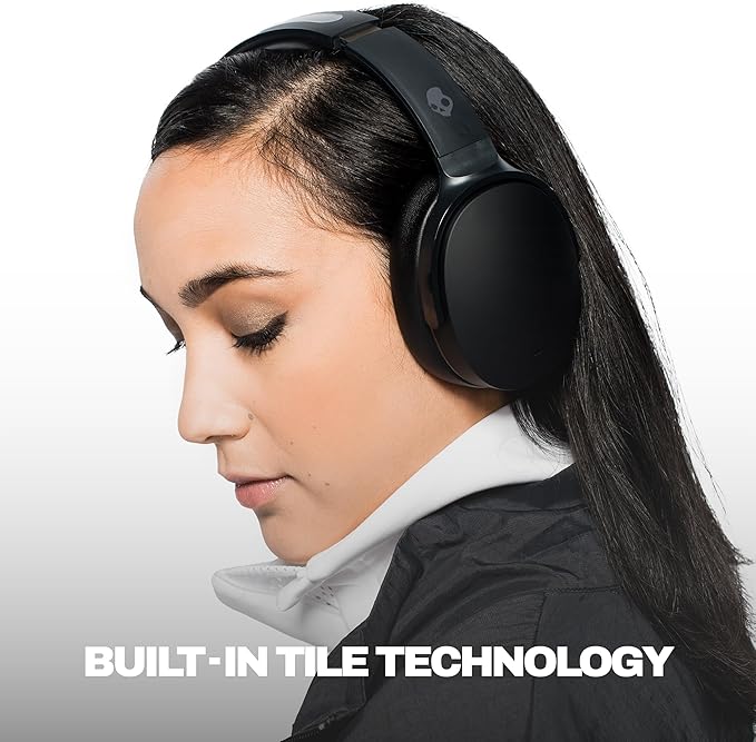 Skullcandy Hesh ANC Wireless Over-Ear Bluetooth Headphones, Active Noise Cancelling, Up to 22 Hrs Battery, Foldable Lightweight Design, Microphone for iPhone Android - True Black