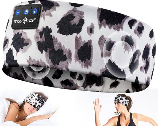 MUSICOZY Sleep Headphones Bluetooth 5.4 Headband, Wireless Earphones Music Sleep Earbuds Sleeping Eye Mask with HD Stereo Speakers for Workout Running Travel Yoga, Ideal Gifts for Women Men