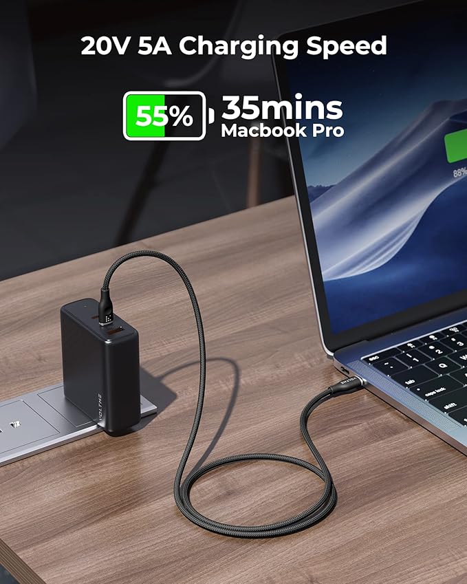 VOLTME USB C Cable (3.3ft 100W, 2-Pack), Premium Nylon USB C to USB C Cable 2.0, Type C Charging Cable Fast Charge for iPhone 17/16/15 Series,Galaxy S25/S24/S23,MacBook Pro 2020,and More