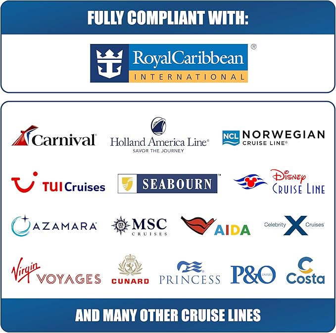 Cruise Approved Power Strip (Royal Caribbean, Disney & More) - Non Surge Charger [2 USB, 2 USB-C] 4-Port Charging Block w/Foldable Plug for iPhone, iPad, Laptops & More - Cruise Ship Essentials 2025