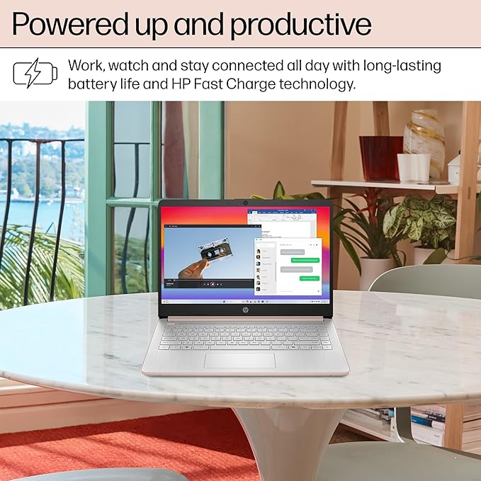 HP 14” Flagship Laptop 2025 AI-Powered Computer, Office Lifetime, Student Business, 4-Core Intel CPU, 16GB RAM 628GB Storage (128GB UFS+ 500GB Ext), Long Battery HubxcelAccessory Win 11 Pro Rose Gold