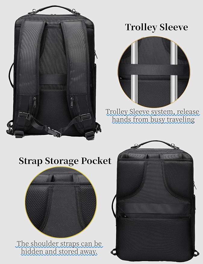 Schkleier Travel Backpack for Men Women, Carry On Backpack TSA Flight Approved 15.6 inch Laptop Daypack for Business Trip
