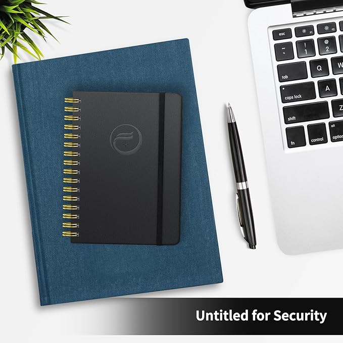 Small Password Book with Alphabetical Tabs, Password Keeper Book for Seniors, Individual & Colorful Tabs, Spiral Hardcover Password Notebook Small for Website Logins, 4.7" x 5.8", Black