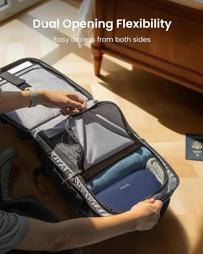 tomtoc Travel Backpack 28L, TSA Friendly Flight Approved Carry-on Luggage Hand Water-resistant Lightweight Business Rucksack, Durable Bag Fits 16 Inch Laptop