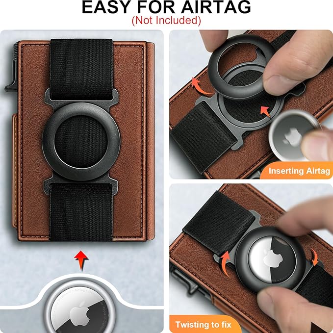 BULLIANT Men Airtag Wallet,Slim Front Pocket Wallet Money Clip for Men Gift 3.8"x2.7",Pop-up Access