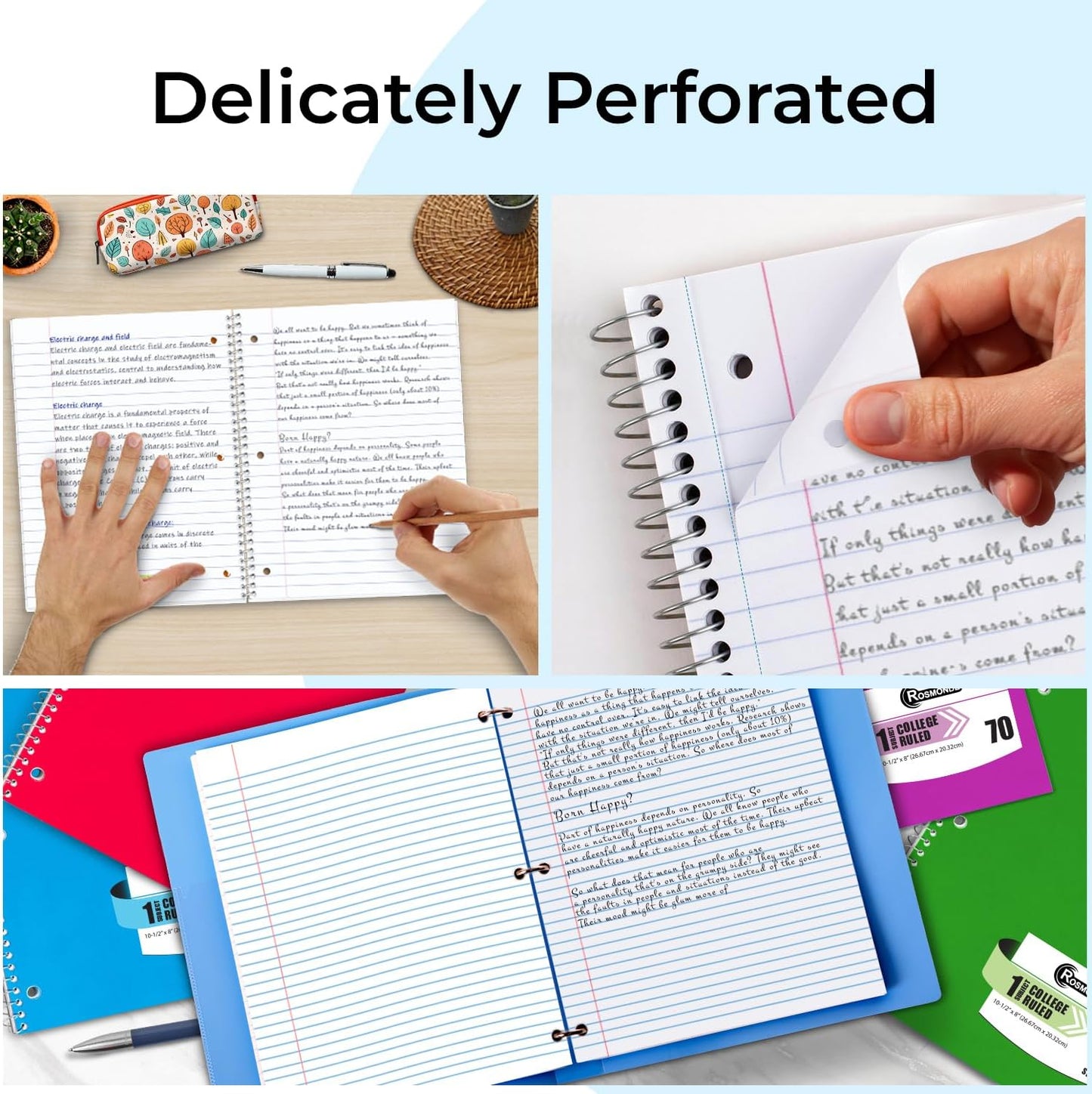 2000 Packs (Pallet) 1 Subject Notebooks, Spiral Notebook Bulk, College Ruled, Pallet of Notebooks,70 Sheets (140 pages), 8 x 10-1/2",Bulk Spiral Notebooks for School & Office,4-7 Days Transit