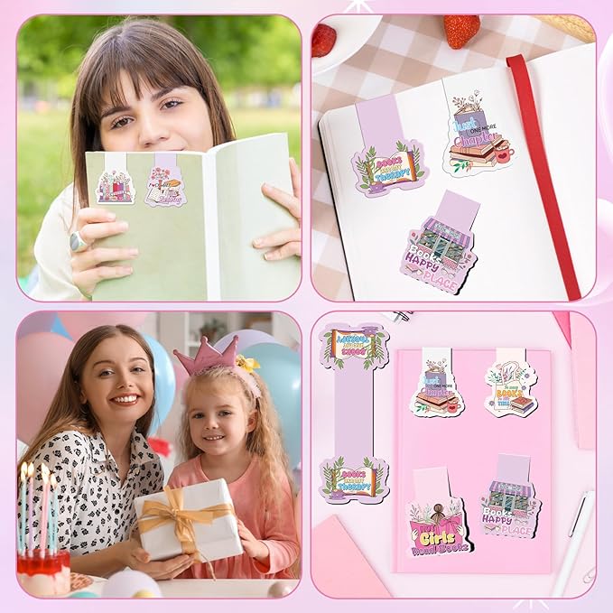 Funny Reading Magnetic Bookmark - 8Pcs Books Flower Book Mark Magnets Fun Cute Bookmarks Magnetic Books Hot Girls Page Clip Gift for Women Bookish Book Lover Students Teacher Office