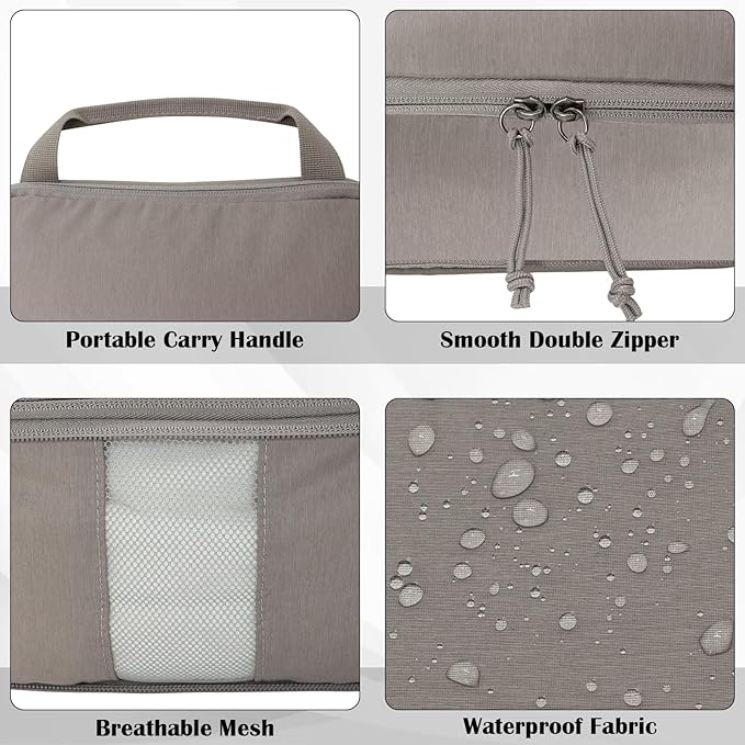 Extra Large Compression Packing Cubes for Travel Essentials, 2 Set Expandable Travel Cubes for Packing Compression Bags Luggage Suitcase Organizer, Khaki