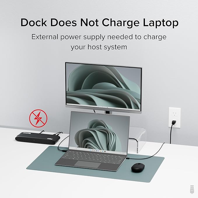 Plugable USB 3.0 Universal Docking Station for Windows, macOS, ChromeOS (Dual HDMI Monitors or DVI/VGA, Gigabit Ethernet, Audio, 6 USB Ports)