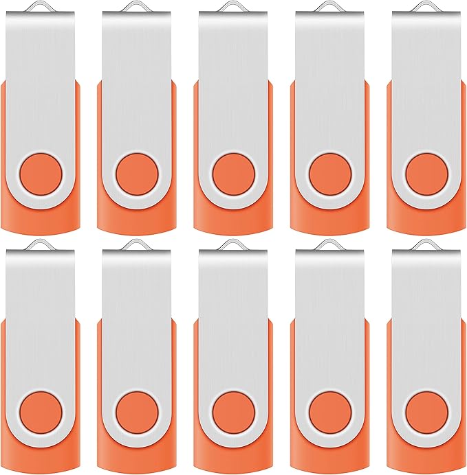 10 X Enfain 16GB Bulk USB Flash Drive Jump Zip Memory Stick 2.0 Orange, Affordable Solutions for Promotional Giveaways, Corporate Gifts, Catalogs, Software Distribution, Direct Mail Campaigns, Music