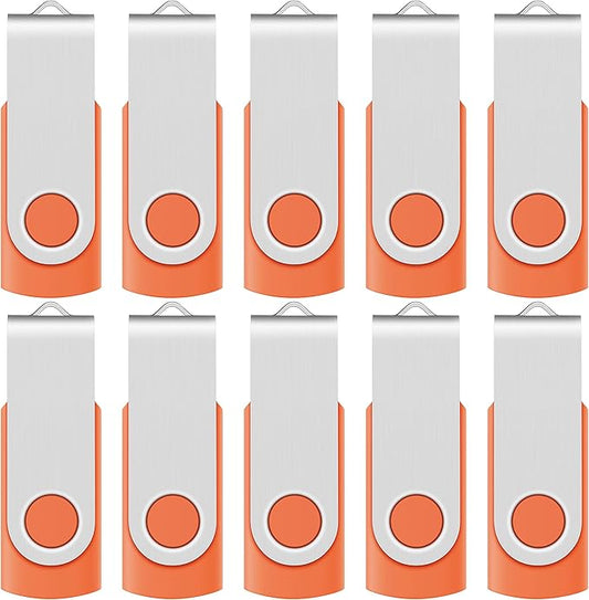 10 X Enfain 16GB Bulk USB Flash Drive Jump Zip Memory Stick 2.0 Orange, Affordable Solutions for Promotional Giveaways, Corporate Gifts, Catalogs, Software Distribution, Direct Mail Campaigns, Music