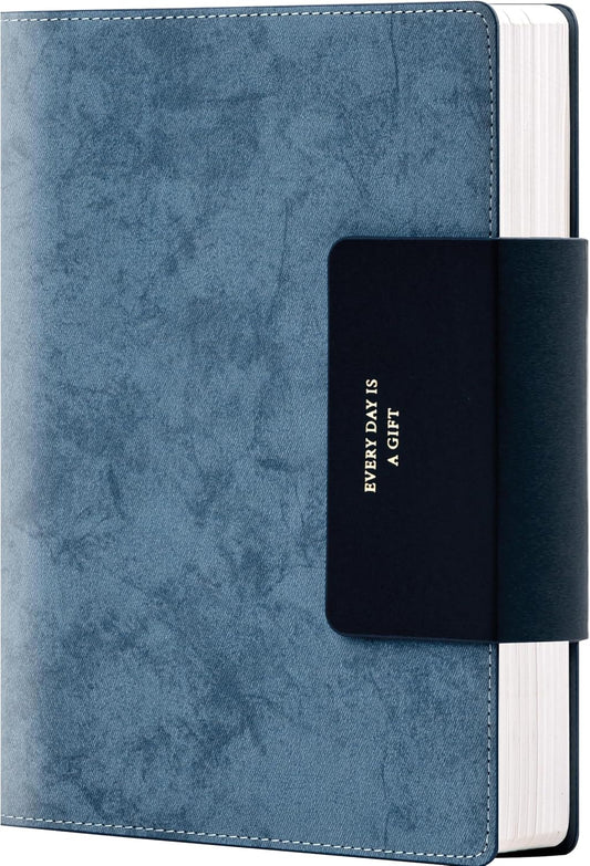 Leather Journal for Men 320 Pages B5 Large Journaling Notebooks with 100 GSM Thick Paper Journals for Writing Notebook for Men & Women with Buckle Closure Work Diary, 7.28" x 10.23", Blue
