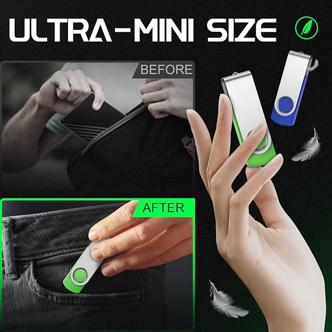 FEBNISCTE 64GB USB 3.0 Flash Drive - Pack of 10 Thumb Drives High Speed 64 GB Memory Stick for File Backup and Transfer