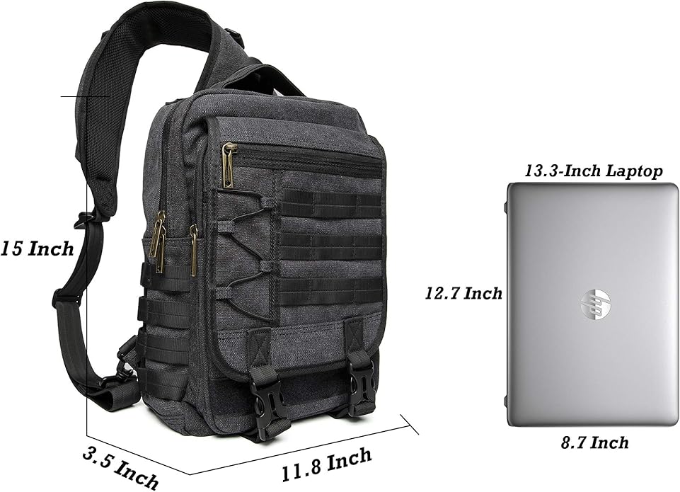 NICGID Sling Bags Chest Shoulder Backpacks, 12.5'' 13.3'' 14.1'' 15.6''Laptop Backpack Crossbody Messenger Bag Travel Outdoor