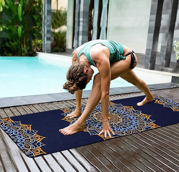 nuveti Yoga Mat Print Extra Thick TPE Non Slip Fitness Exercise Mat with Carrying Bag,72"x24" Extra Thick 6MM Exercise & Workout Mat for Yoga, Pilates Fitness and Floor Exercises