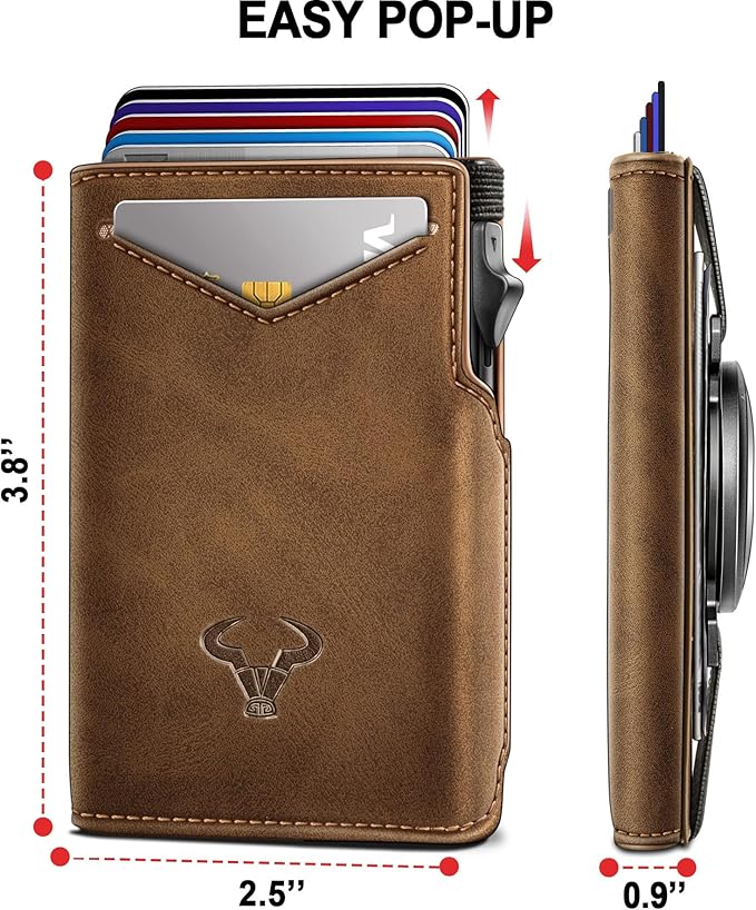 BULLIANT Men Airtag Wallet,Slim Front Pocket Wallet Money Clip for Men Gift 3.8"x2.7",Pop-up Access
