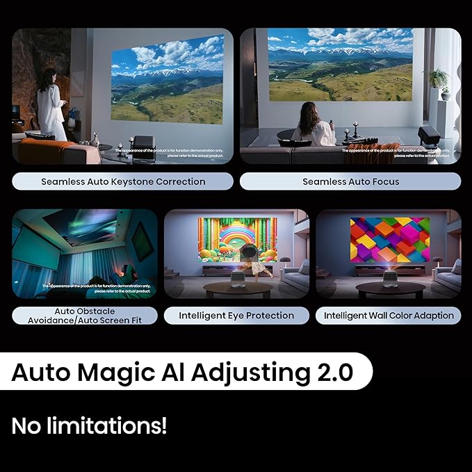 Hisense C2 Pro, Triple Laser Smart Portable Projector, 4K UHD, 2,600 Lumens, 65” – 300”, Dolby Vision, IMAX Enhanced, Sound by JBL, VIDAA OS, Netflix Included, Optical Zoom, Auto Keystone Correction