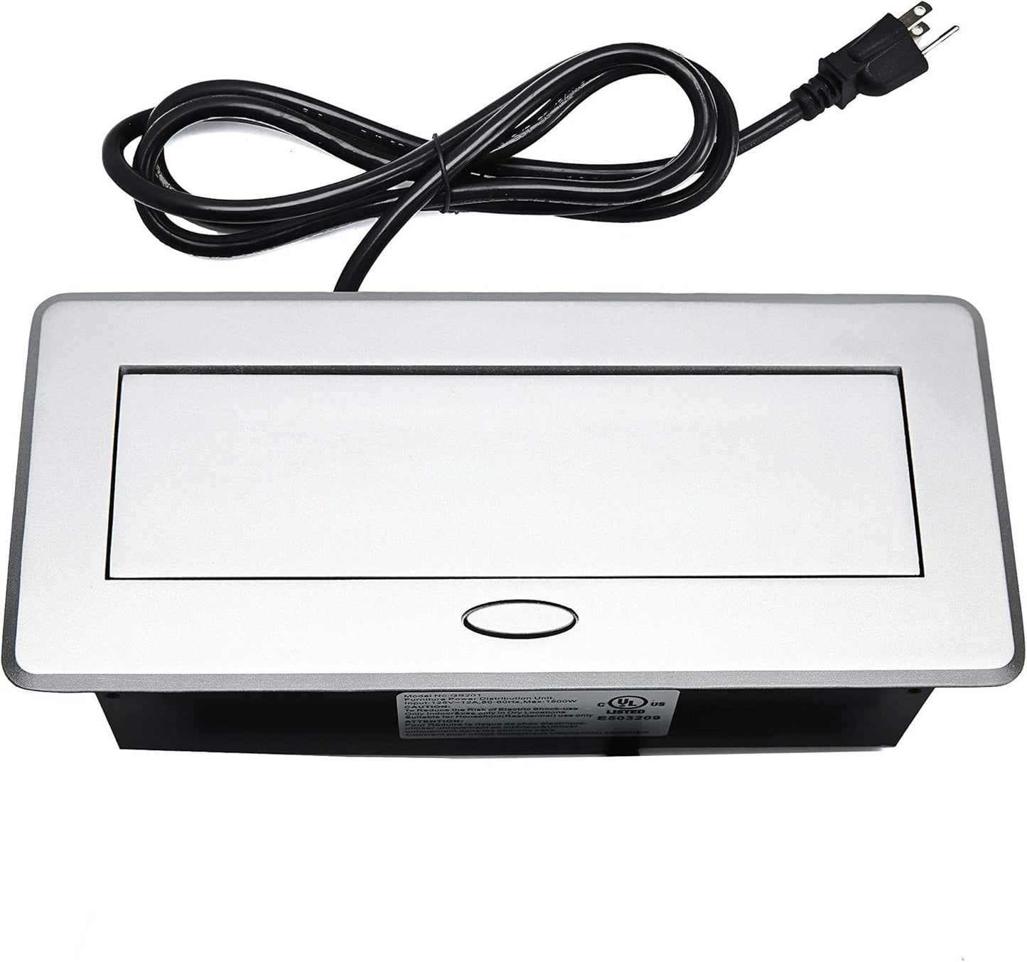 UL Approval Power Strip, Hidden Pop Up Outlet Table Connection Box, Desktop Socket with 2 Outlets & 2 USB Charging Ports for Conference Room Countertop (Silver)