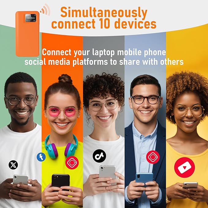 RoamWiFi 4G LTE Mobile Hotspot Router Worldwide Portable High Speed Hotspot with US 1GB Data 30Day No SIM Card Needed 10 Connected Devices Pocket Hotspot for Travel in 170+ Countries