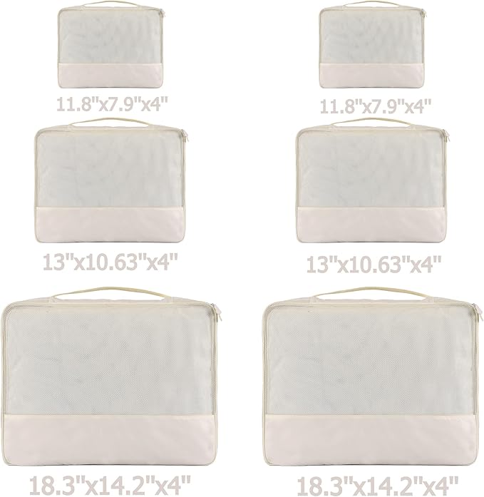 DoubleTrip Packing Cubes for Suitcases Carry on Luggage Organizer 6 Set Travel Accessories Lightweight Storage Bag Space Saver Clothes Pouch Large
