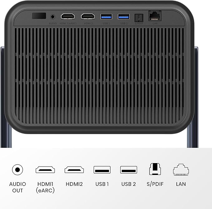 Hisense Laser Mini Projector C2, 65-300", Gimbal Design, 4K, Triple Color Laser, 110% BT.2020, 2000 ANSI Lumens, 1700:1 Native Contrast, Dolby Vision, HSR240, Sound by JBL