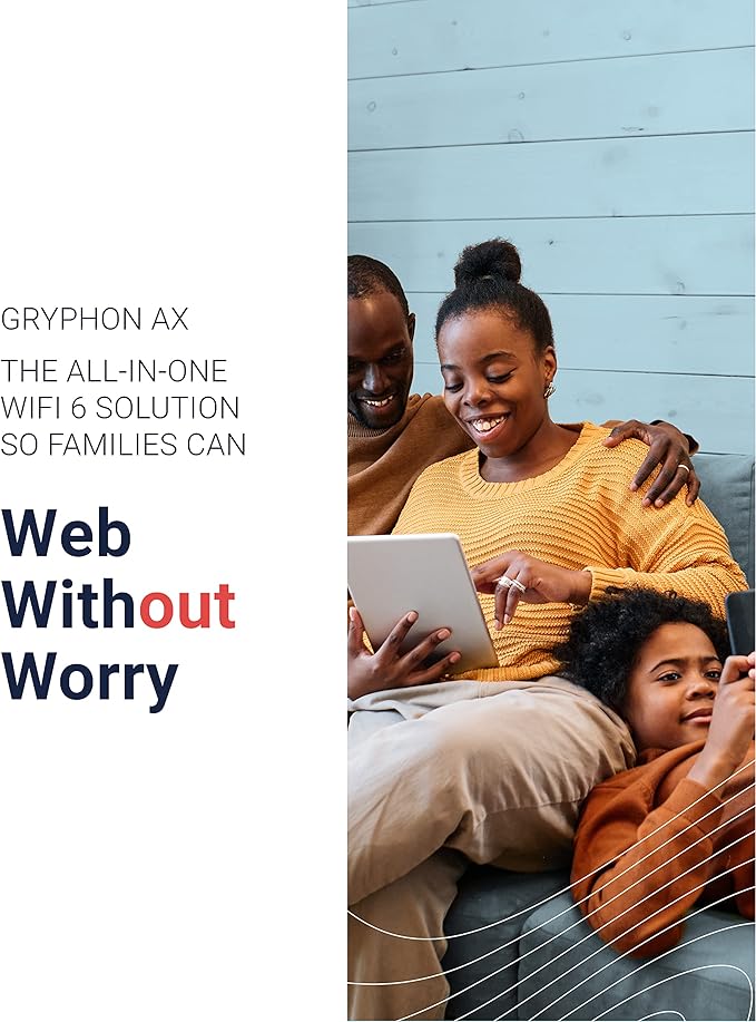 Gryphon AX – Ultra-Fast Mesh WiFi 6 Parental Control Router – Advanced Content Filters and Next-Gen Firewall - 4.3 Gbps Across 3,000 sq. ft. per Router for Multi-Device Households