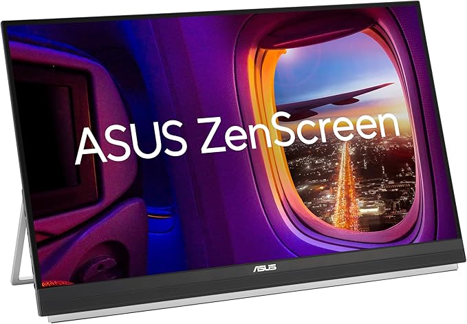 ASUS ZenScreen 27” 1440P Transportable Monitor (MB27ACF) - QHD (2560 x 1440), IPS, 100Hz, USB-C PD 70W, Speakers, Carrying Handle, Kickstand, C-clamp, Sub-woofer, 2.1 Channel Audio, 3 yr Warranty