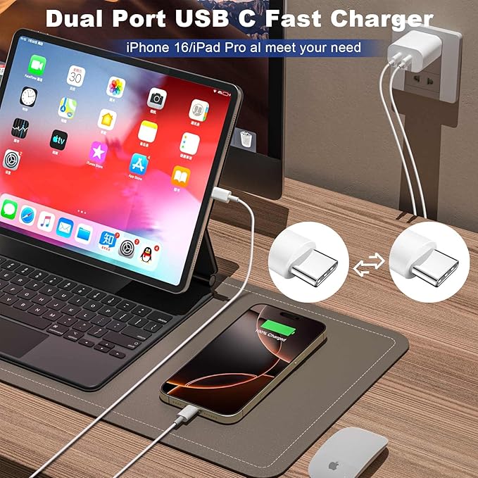iPhone 17 16 Charger,20W Dual Port Type C Charger Fast Charging Block,2Pack Double USB C Phone Chargers 10FT Long USB C Cord for iPhone 17/17 ProMax/17 Pro/17 Air/16 ProMax/16 Pro/16e/15 ProMax/15 Pro