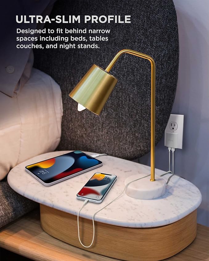 iHome USB C Charger: AC Pro 20W Multiport (1 USB-C Port, 1 USB-A Port), Flat USB Block, Dual Port USB Plug Adapter & Phone Charging Block