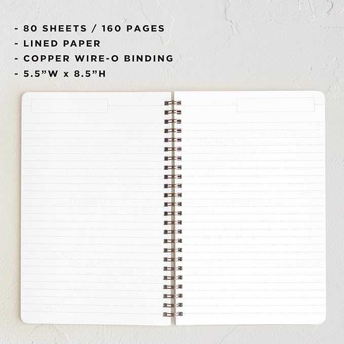 Minted Find Your Own Way Notebook, Writing Journal for Notes & Journaling, Durable Paper Cover, Abstract Modern Art Design, Spiral Bound Journal Notebook with 160 Lined Pages, 5.5" x 8.5"