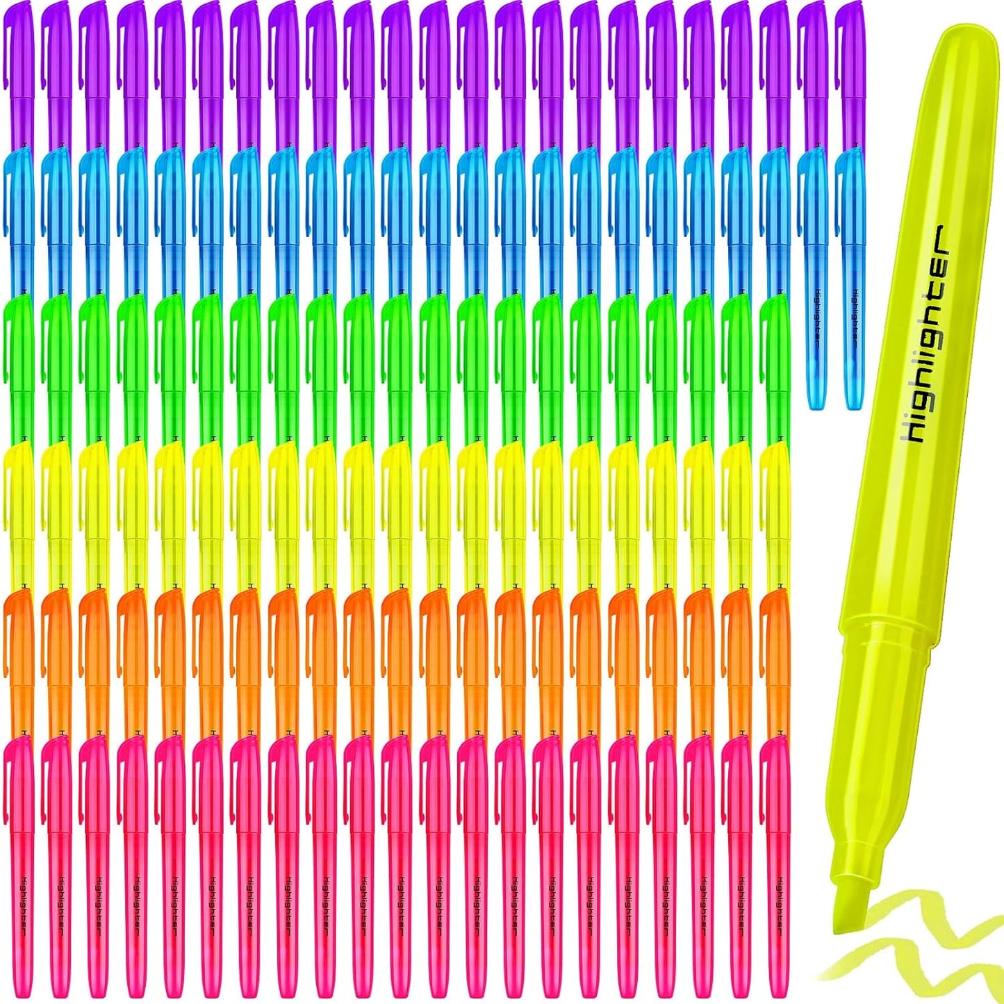 240 Pieces Highlighter Bulk Assorted Colors Highlighter Markers Chisel Tip Highlighters Pens Bundle for School Classroom Office (240)