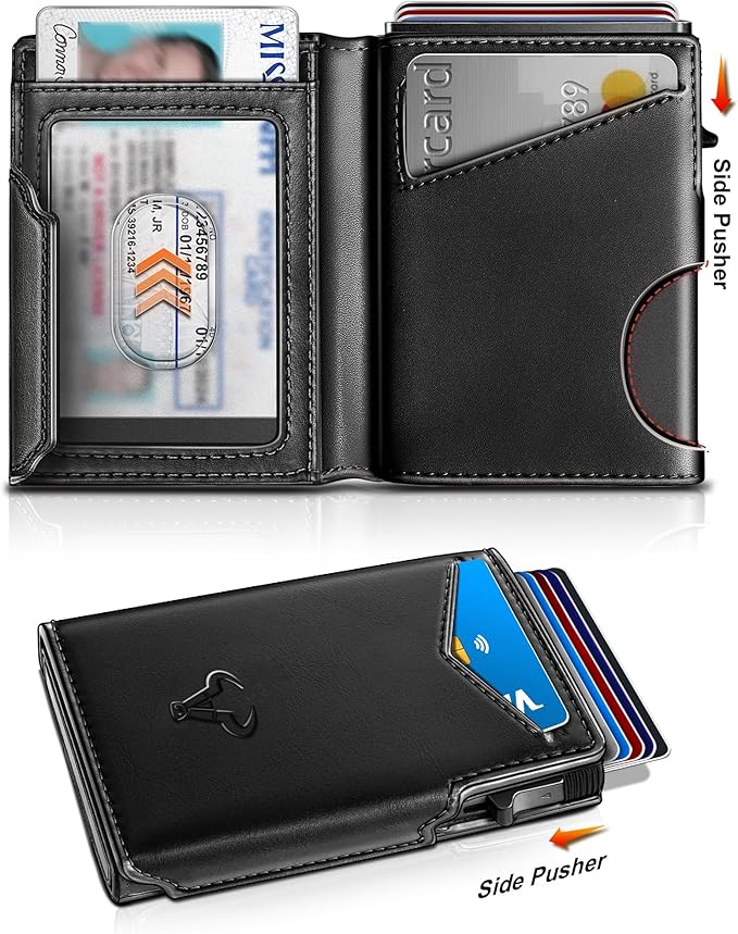 BULLIANT Men Airtag Wallet,Slim Front Pocket Wallet Money Clip for Men Gift 3.8"x2.7",Pop-up Access