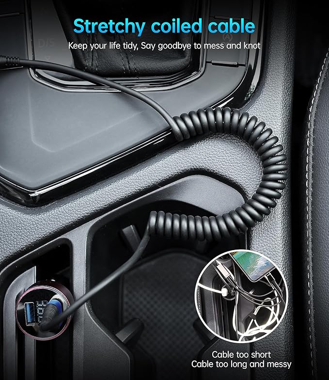 USB C Cable 3ft 2Pack Coiled USB A to USB C Charge Cord for Car, USB-C Charging Cable Compatible with iPhone 17/16/15/Plus/Pro/Pro Max/Samsung Galaxy S20 S10 S9 S8 Plus Note 10 and Other USB C Devices